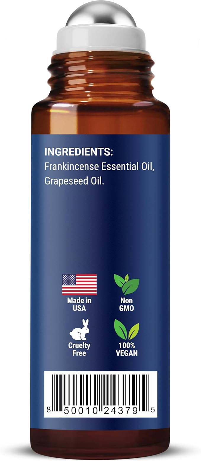 Frankincense Essential Oil Roll-On 10 ml - Pure, Natural Oil with Grapeseed for Aromatherapy & Skin Care - Nexon Botanics