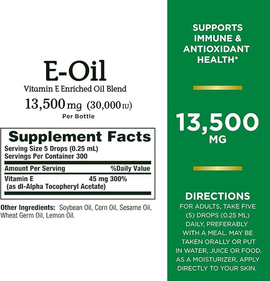 Nature’s Bounty Vitamin E Oil, Supports 30,000IU Vitamin 2.5 fl