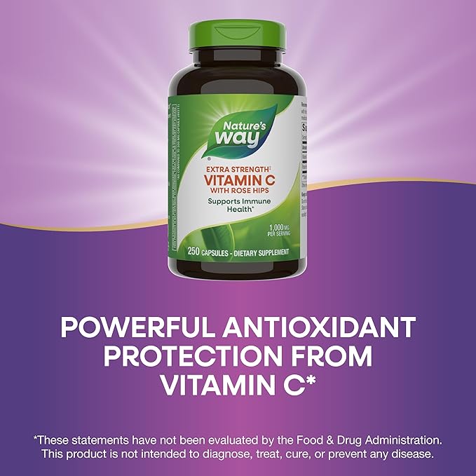 Nature's Way Vitamin C with Rose 1000 mg 250 Capsules