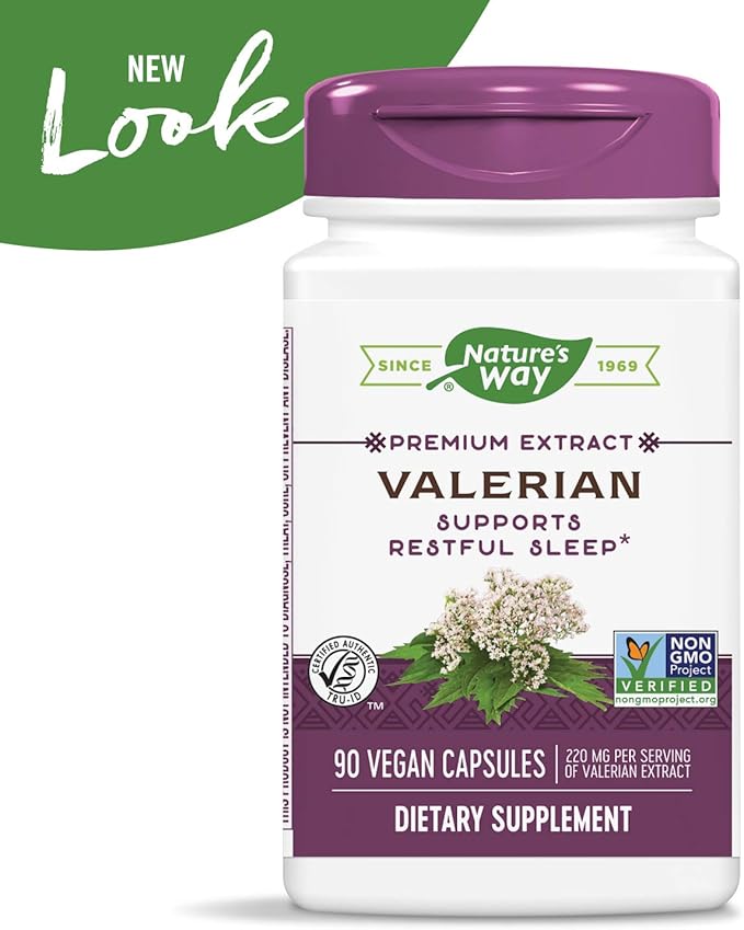 Nature's Way Valerian Premium Extract 220 mg 2-capsule Serving 90 Capsules (2 Pack)