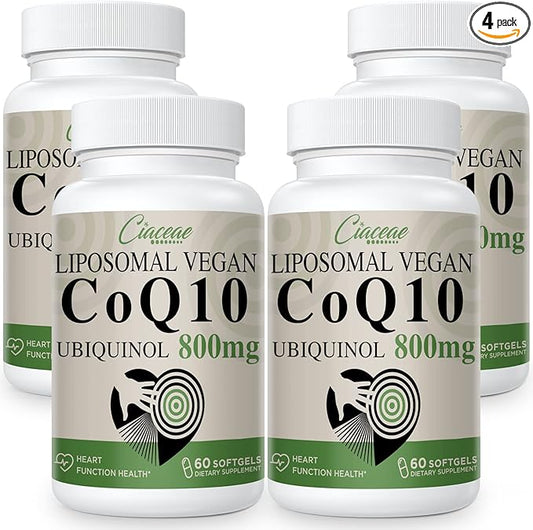 Liposomal CoQ10 800mg Ubiquinol Softgel, Max Q10, Ubiquinol CoQ10 Supplement CoQ10 800mg, 800mg, 240 240 Vegan