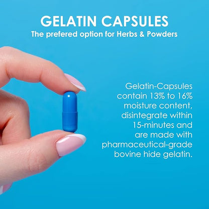 Capsuline Size 000 Empty Gelatin Capsules, Clear - 1000 Count | Gluten Free, Kosher, Non-GMO Certified | Pure Bovine Pill Caps for DIY Supplement Filling