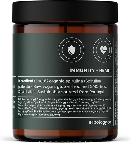 Erbology Organic Spirulina Powder 3.2 oz 45 Servings