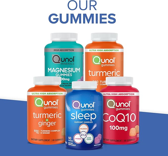 Qunol CoQ10 Gummies, CoQ10 100mg, Delicious Q10 Helps 90 Count