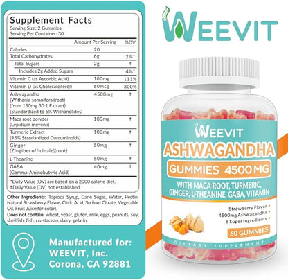 Ashwagandha Gummies 4500mg for Women &