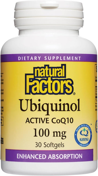 Natural Factors, Ubiquinol Active CoQ10 100 Q10 Supplement 100mg, 30 30 Count 1)