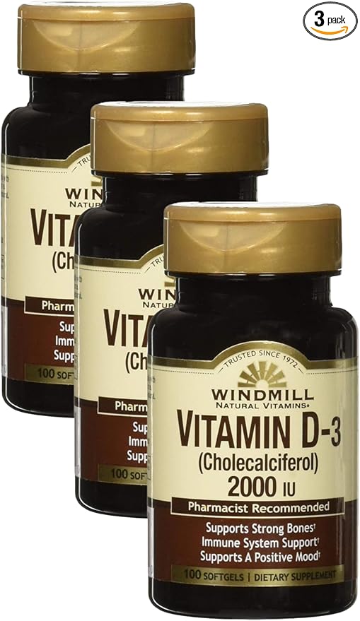 Windmill VIT D 2000 IU SOFTGELS 100 (Pack 3)