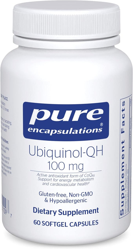 Pure Encapsulations Ubiquinol-QH 100 mg CoQ10 - 60 Softgel