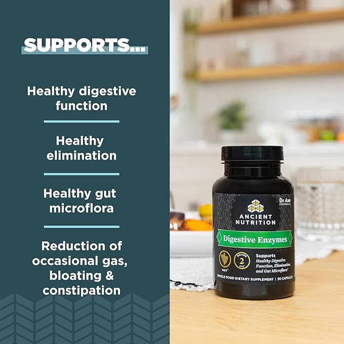 Digestive Enzymes by Ancient Nutrition, Supports 90 Ct