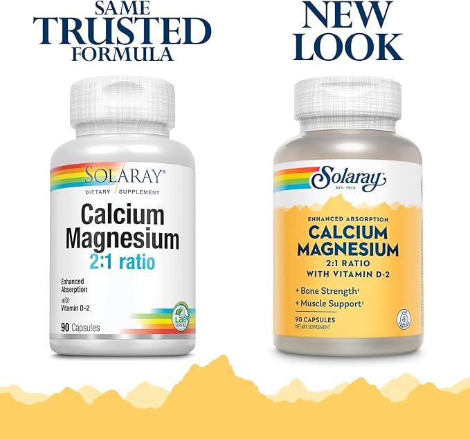 Solaray Calcium & Magnesium w/ D2 2:1, Capsule 90ct