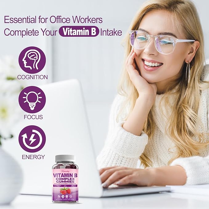 Sugar-Free Vitamin B Complex Gummies for Women B12, Methyl (120 Count)