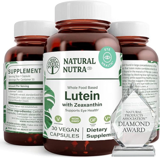 Natural Nutra Lutein and Zeaxanthin Supplement, 20mg - 30 Capsules