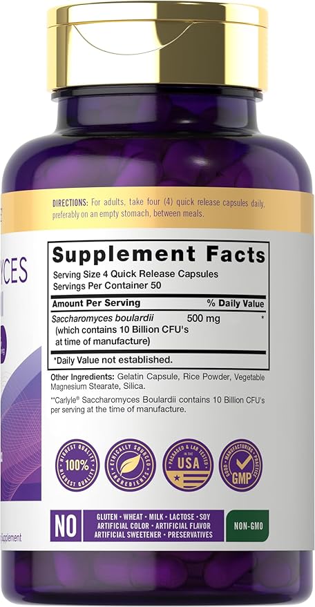 Carlyle Saccharomyces Boulardii Probiotics 10 Billion 200 Capsules