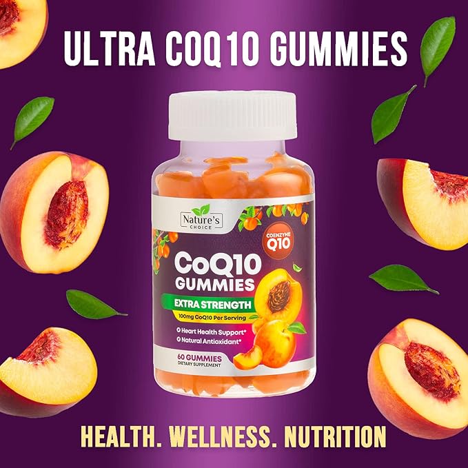 CoQ10 100mg Gummies 3X Better Q10 Vitamins, 10 Supplements, 60 CoQ10 CoQ10 Gummies