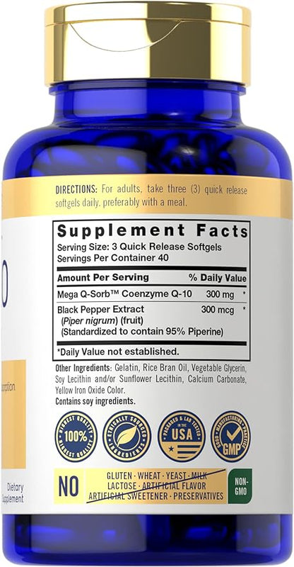 Carlyle CoQ10 300mg 120 Softgels Q-10 |