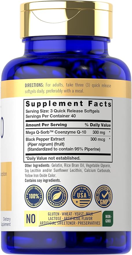 Carlyle CoQ10 300mg 120 Softgels Q-10 |