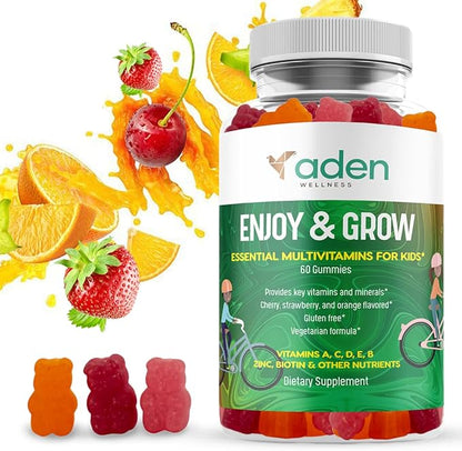 Multi B Vitamin Gummies for Kids - with B-Complex B6 B12 B9 (Folate) B7 (Biotin) B5 (Pantothenic Acid), A, C, D, E, Zinc, Iodine, Inositol – Energy, Nervous System, Immunity Support