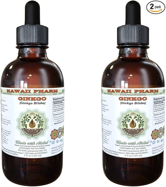 Hawaii Pharm Ginkgo Alcohol-FREE Liquid Extract, 2x4 oz