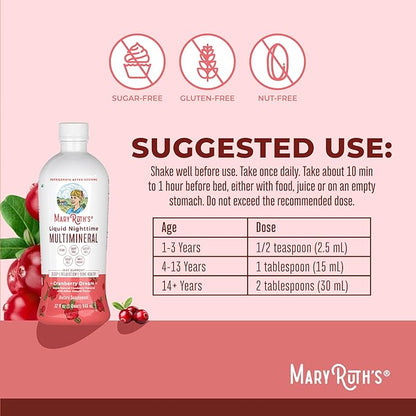 Nighttime Liquid Multimineral Sleep Supplement 4 Flavors 32 Servings