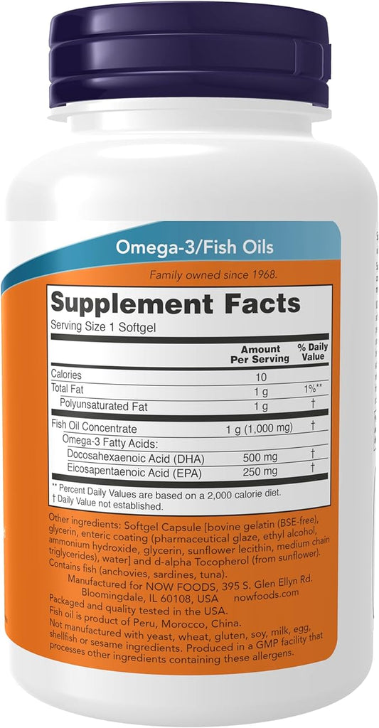 NOW Supplements, DHA-500 with 250 EPA, 90 Softgels
