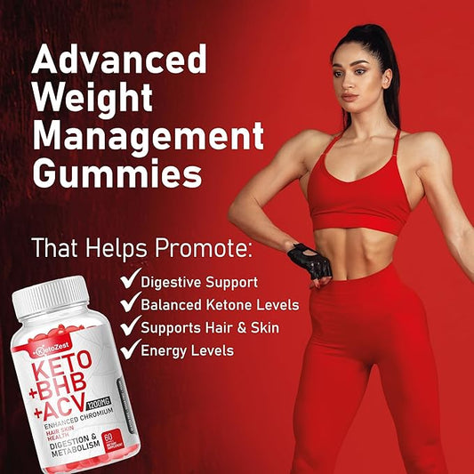 Keto ACV BHB Gummies - Apple Cider Vinegar with The Mother Supplement - Vitamin D3 Zinc Beetroot Pomegranate Chromium Beta Hydroxybutyrate - Vegan Sugar Gluten Free for Men Women