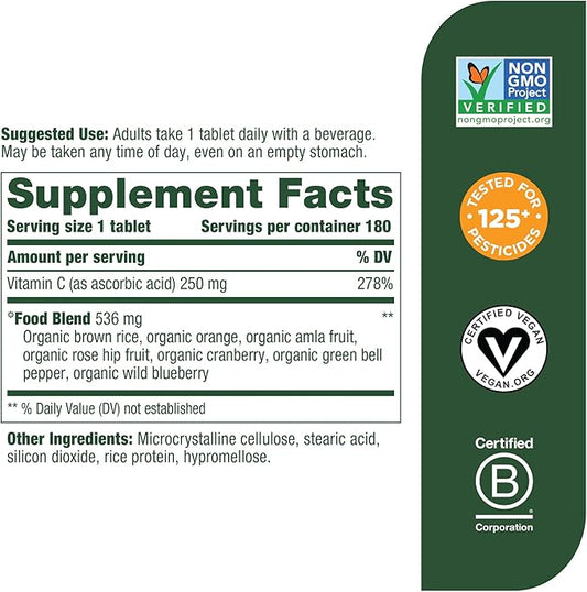MegaFood Complex C 250 mg, 180 Tablets, 180 Servings