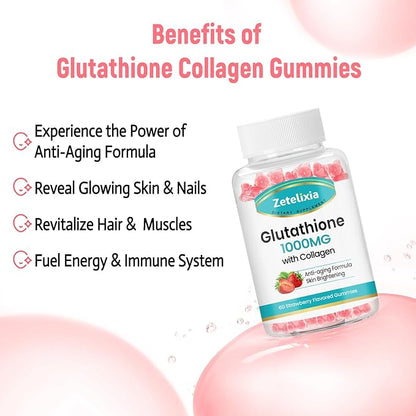 Glutathione Collagen Gummies, Collagen Gummies 60 Count
