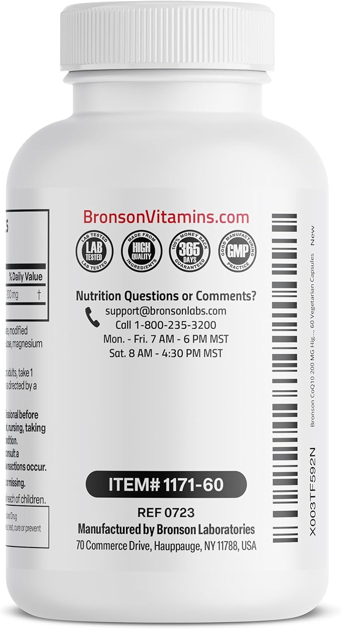 Bronson CoQ10 200 MG High Potency 60 Vegetarian