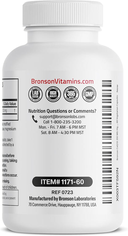Bronson CoQ10 200 MG High Potency 60 Vegetarian