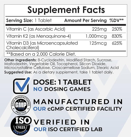 Nootropics Depot Vitamin D3 + K2 365 Count Menaquinone-4 (MK-4) (MK-4) |