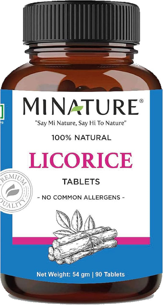 Licorice tablets by mi nature| 90 1000 mg| 45 days 100% natural