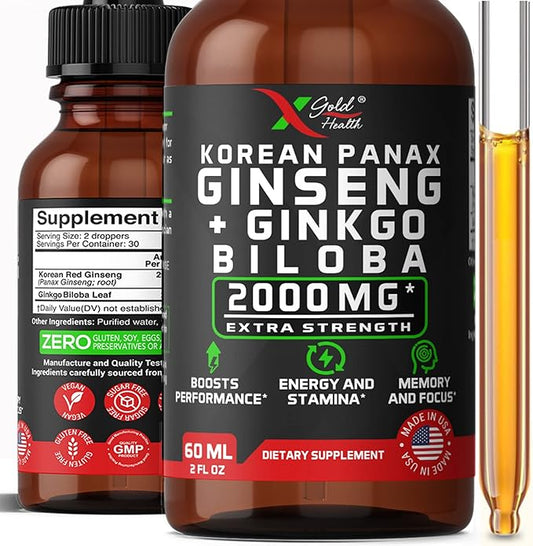 Korean Red Panax Ginseng 2000mg + 2 fl