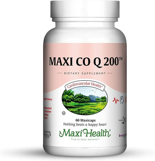 Maxi Health CO Q10 200mg Q10 Supplement 60 Capsules