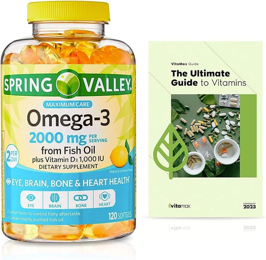 Spring Valley Omega-3 from Fish Oil 2000 mg, 120 Count (2 Items)