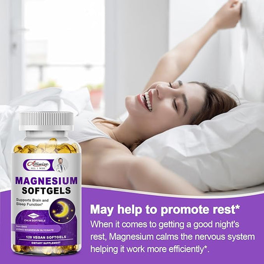 High Absorption Magnesium Glycinate 400mg Softgels 400 mg 100mg Calcium D3 & K2, for