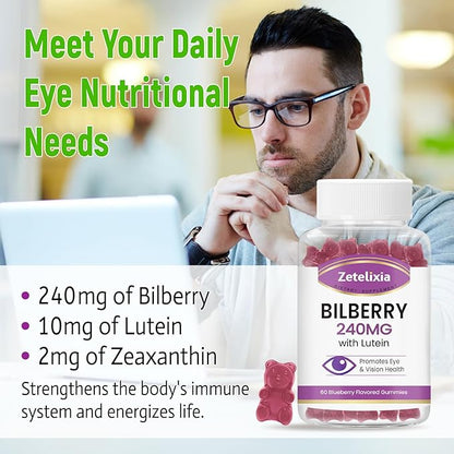 Sugar Free Bilberry Extract Supplement 240mg,Eye Supplements Filtering,120 Count