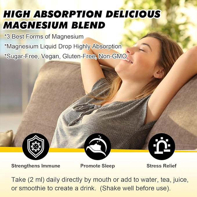 Magnesium Glycinate 500mg Complex, Magnesium Liquid D3, Zinc