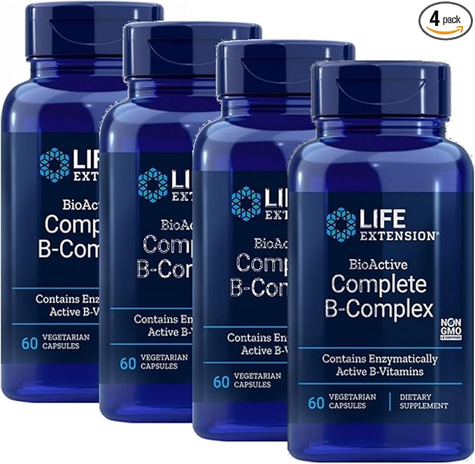 Life Extension BioActive Complete B Complex 60 Vegetarian 4-Pak