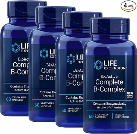 Life Extension BioActive Complete B Complex 60 Vegetarian 4-Pak