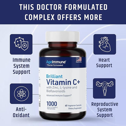 Vitamin C 1000mg Complex with L-Lysine 500mg, Zinc 12mg, Bioflavonoids 300mg. Doctor Bottles.(2)