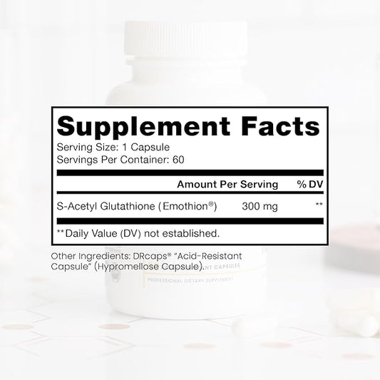 S-Acetyl Glutathione GOLD 300mg PER Capsule 60 DRcaps