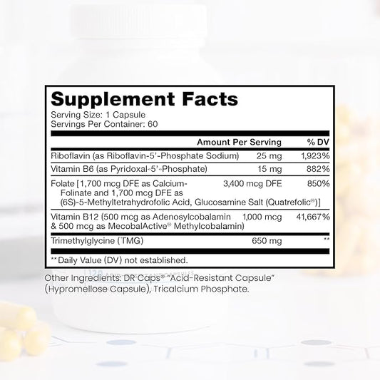 Methyl B Complete 60 Vegetable 5-MTHF (Active B12), B2, B2, B6, B6, and