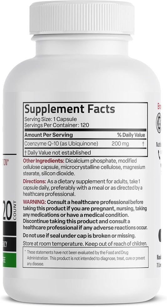 Bronson CoQ10 200 MG High Potency 120 Vegetarian