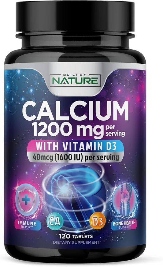 Calcium 1200mg with Vitamin D3 1200 mg 1600 IU D3, Slow 120 Tablets