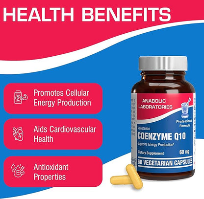 Anabolic Laboratories CoQ10 60mg Capsules 60 Coenzyme Q10 Supplements CoQ10 for