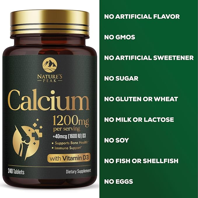 Calcium 1200 mg with Vitamin D3, 240 Tablets