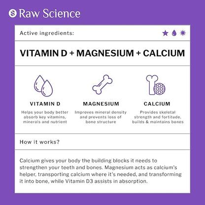 Calcium Magnesium Supplement, Bone Strength Supplements, K2, Plant 515MG Per 90 Capsules