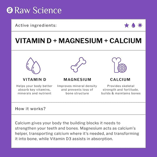 Calcium Magnesium Supplement, Bone Strength Supplements, K2, Plant 515MG Per 90 Capsules