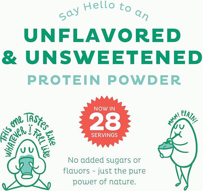KOS Vegan Protein Powder, Unflavored & Unsweetened 28 Servings