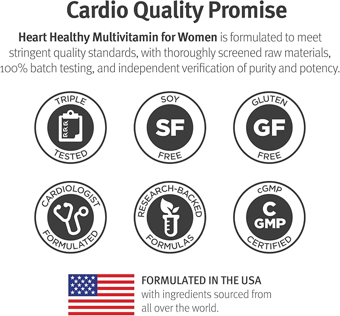 Dr. Sinatra Heart Healthy Multivitamin 1000 IU, B12, C, 90 Tablets (30-Day Supply)